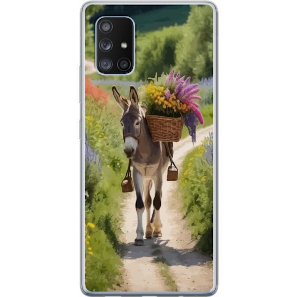 Samsung Galaxy A71 5G Genomskinligt Skal Åsna Djurmotiv Rolig Design Naturmotiv Populär Dekor Humor Grafiskt Djurtema Exotiskt
