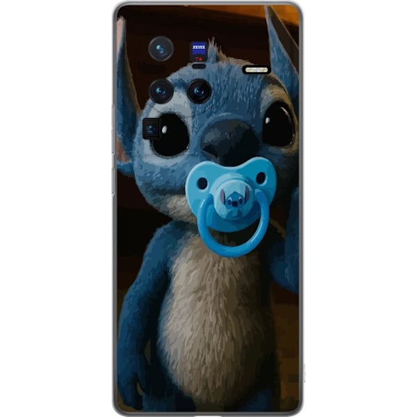 vivo X80 Pro Genomskinligt Skal Stitch & Napp – babytema med söt karaktär