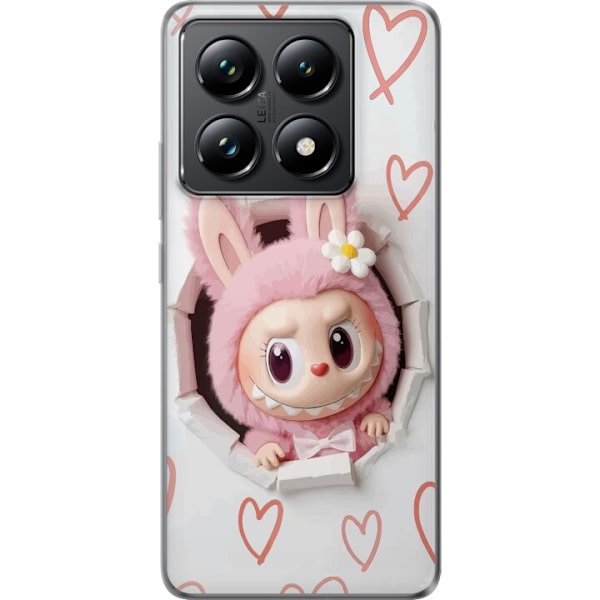 Xiaomi 14T Läpinäkyvä kuori Labubu Sydän Taustakuva Pop Mart Rakkausteema Hahmodesign Suosittu Motiivi Keräilytaideteossarja