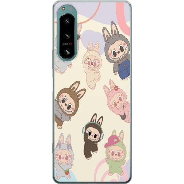 Sony Xperia 5 IV Gennemsigtig cover Labubu Pop Mart Samling Motiv Figur Samling Design Populært Art Toy Pop Mart Kreativ Grafisk