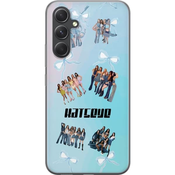 Kompatibelt Mobildeksel til Samsung Galaxy A55 KATSEYE blå gruppcollage blå