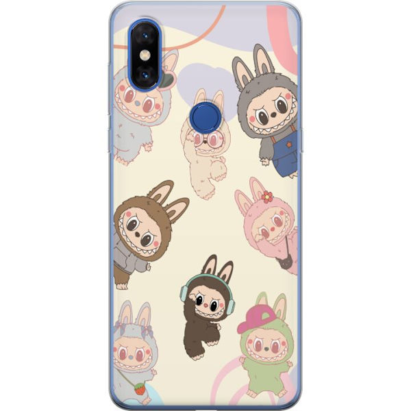 Xiaomi Mi Mix 3 Genomskinligt Skal Labubu Pop Mart Kollektion Motiv Figur Samling Design Populärt Art Toy Pop Mart Kreativ Grafiskt