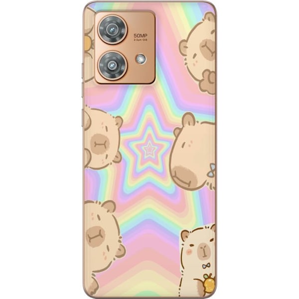 Motorola Edge 40 Neo Läpinäkyvä kuori Kawaii Capybara Galax