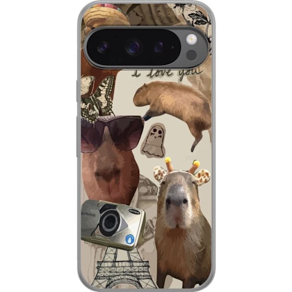 Google Pixel 9 Pro XL Genomskinligt Skal Capybara