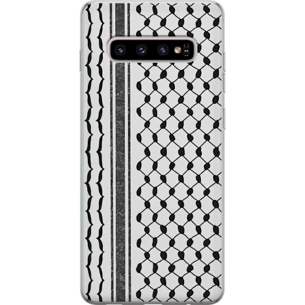 Samsung Galaxy S10+ Läpinäkyvä kuori Palestiinalainen kuvio - perinteiseen tyyliin inspiroima keffiyeh-kangas