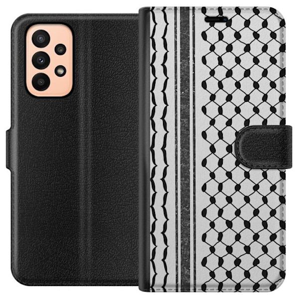 Samsung Galaxy A23 Tegnebogsetui Palæstinensisk mønster - inspireret af traditionel stil keffiyeh-stof