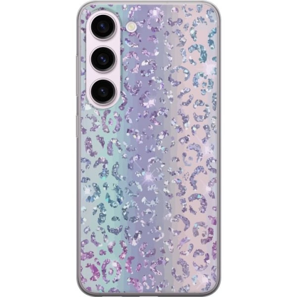 Samsung Galaxy S23 Gjennomsiktig deksel Glitter Leopard