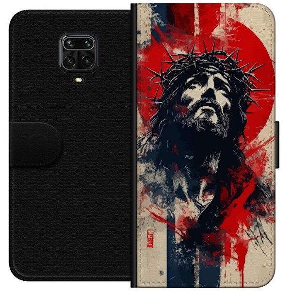 Xiaomi Redmi Note 9S Tegnebogsetui Jesus med kors - kristent m