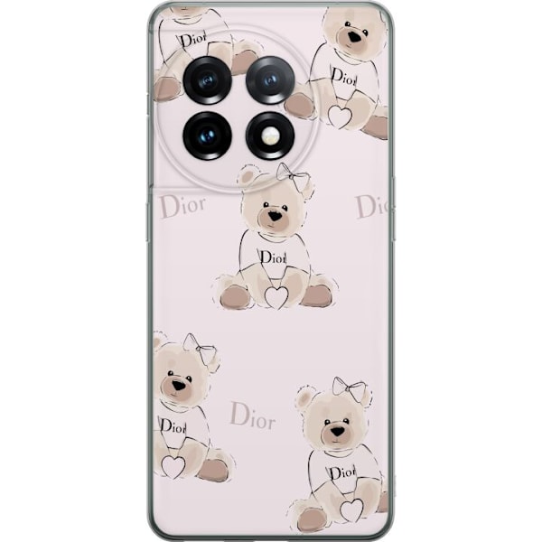 OnePlus 11 Gennemsigtig cover Teddy Dior Vibes - luksuriøs bamse i modetil