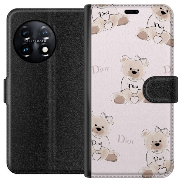 OnePlus 11 Tegnebogsetui Teddy Dior Vibes - luksuriøs bamse i modetil