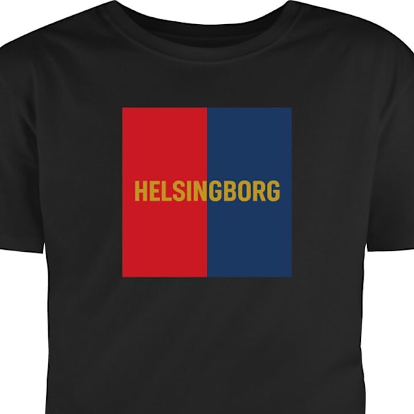 Barn-T-shirt | Bekväm T-shirt för Barn Helsingborg – fotbo svart 9-11 År