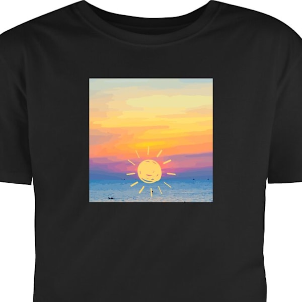 T-shirt för Vuxen | Klassisk Vuxen-T-shirt Solnedgång svart L