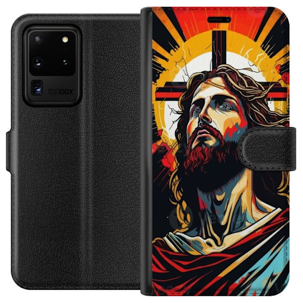 Samsung Galaxy S20 Ultra Lompakkokotelo Jeesus ja Kortti - usk