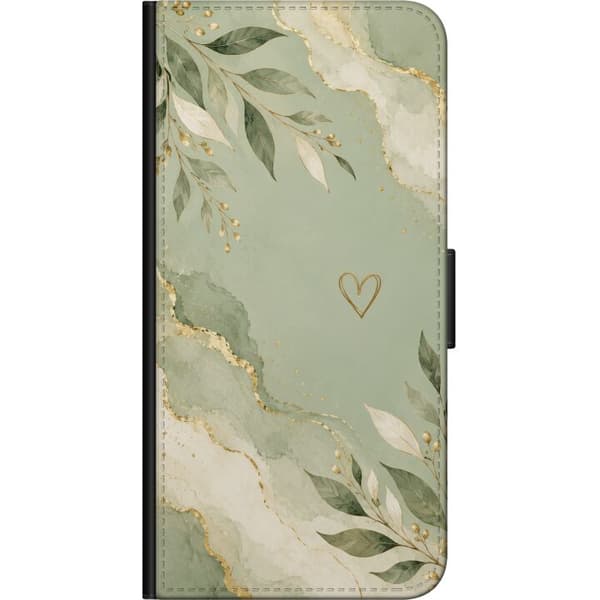 Kompatibel Tegnebogsetui til Xiaomi Redmi Note 9 4G Salviehjerte grøn
