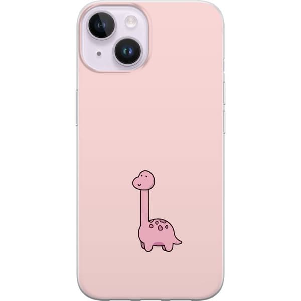 Kompatibelt Mobildeksel til Apple iPhone 14 Rosa dinosaur