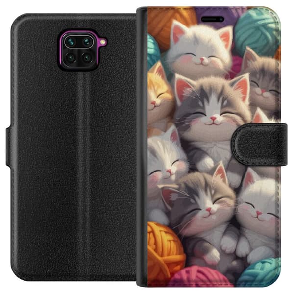 Kompatibelt Plånboksfodral till Xiaomi Redmi Note 9 Sovande kattungar beige
