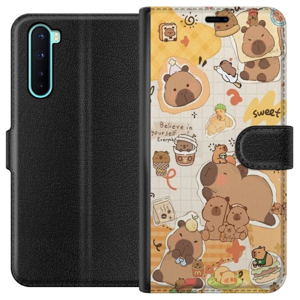 OnePlus Nord Lompakkokotelo Kawaii capybara mobilskal med gulliga djurmotiv