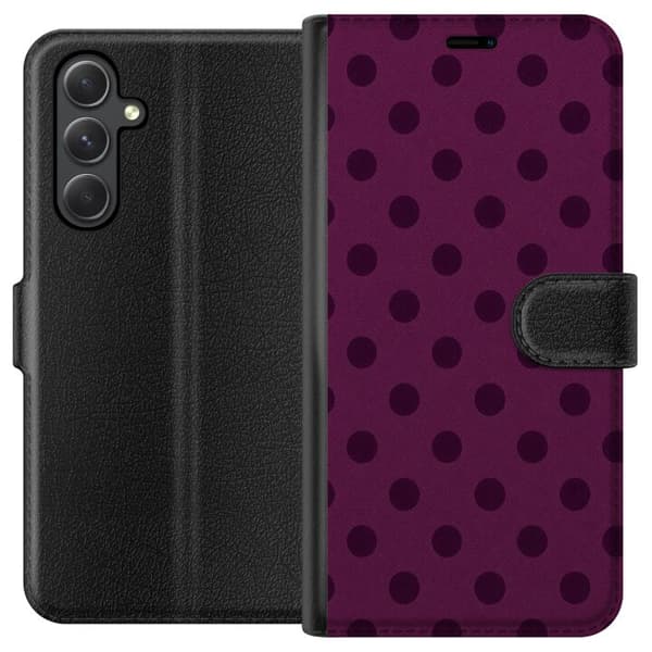 Kompatibelt Plånboksfodral till Samsung Galaxy A05s Plum Pop Dots lila