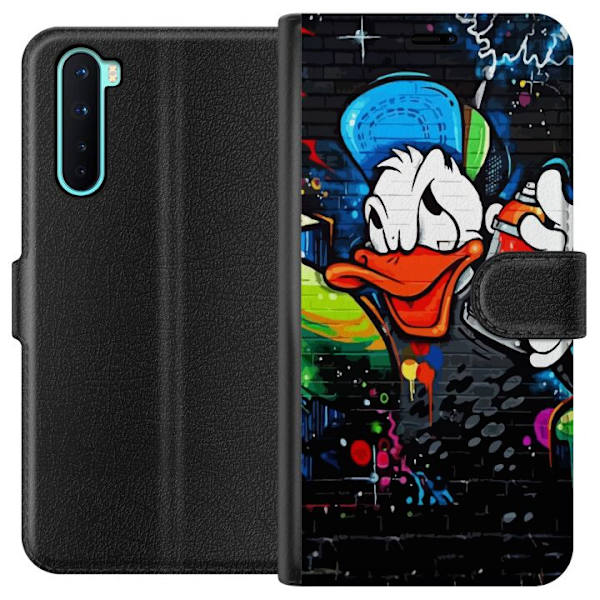 OnePlus Nord Lompakkokotelo Kalle Anka Graffiti Disney Design Hauska Lasten Motiivi Väri Graafinen Suosittu Sarja Ikoninen Disney-hahmo