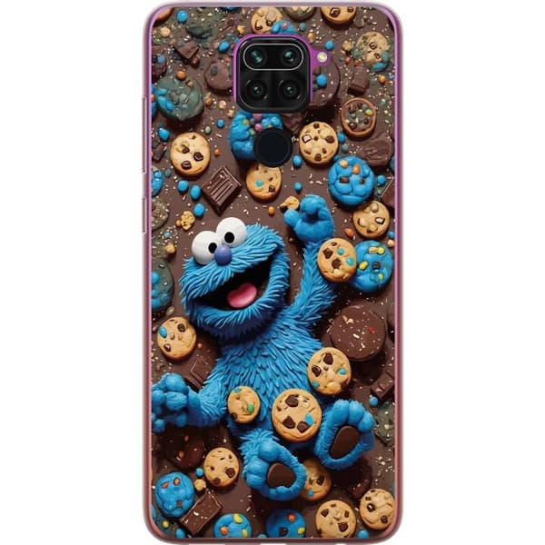 Kompatibelt Mobilskal till Xiaomi Redmi Note 9 Lekfull blå tecknad figur omgiven av kakor blå