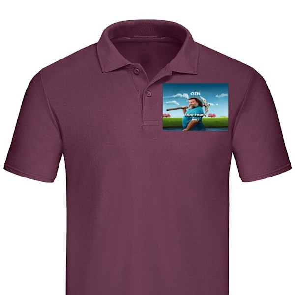 Poloshirt til Voksen | Elegant Poloshirt En Minecraft Film Bordeaux X-Large