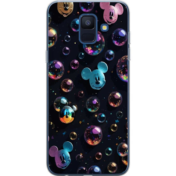 Samsung Galaxy A6 (2018) Genomskinligt Skal Musse Pigg Disney Bubblor Design Roligt Motiv Populär Disneyfigur Tecknad Serie Barnklassiker