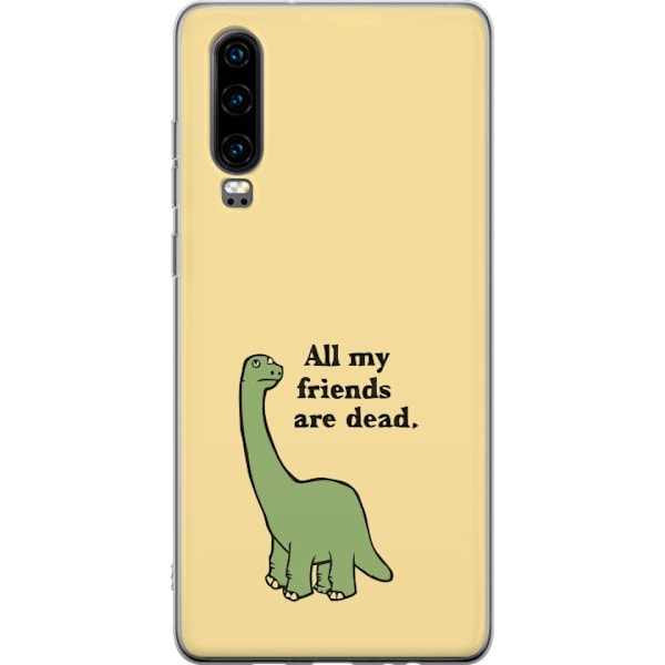 Huawei P30 Gennemsigtig cover Dinosaurer