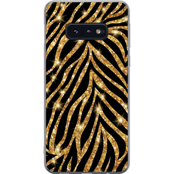 Samsung Galaxy S10e Gennemsigtig cover Guld & Glitter