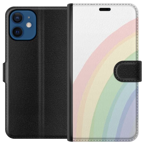 Kompatibel Tegnebogsetui til Apple iPhone 12 mini Regnbuen