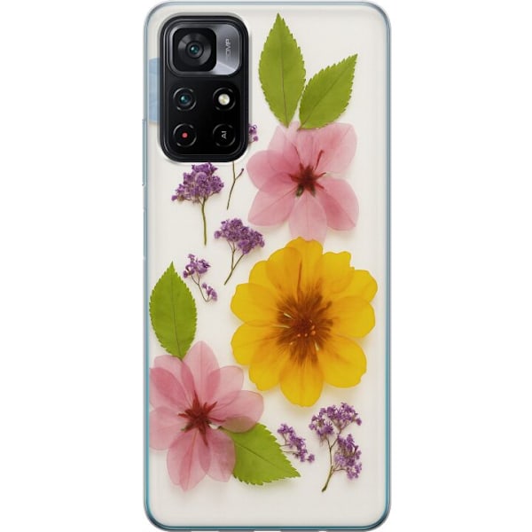 Xiaomi Poco M4 Pro 5G Genomskinligt Skal Pressade blommor