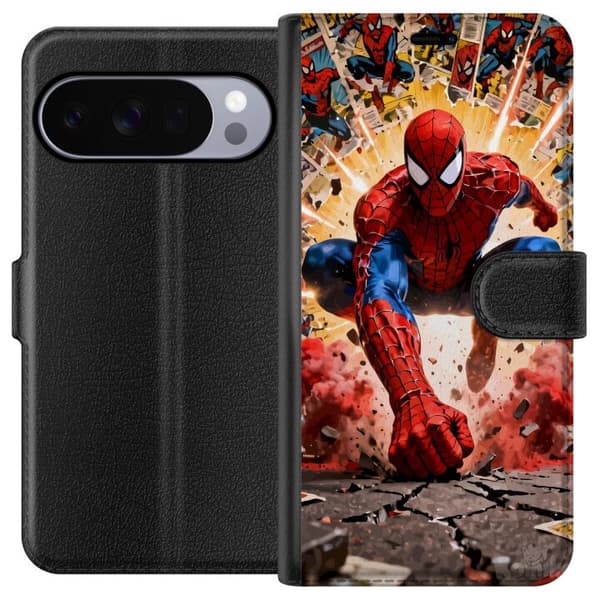 Kompatibelt Plånboksfodral till Google Pixel 10 Pro Spider Man action