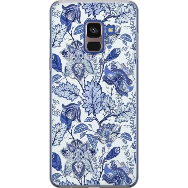 Samsung Galaxy A8 (2018) Gennemsigtig cover Blomster Blå...