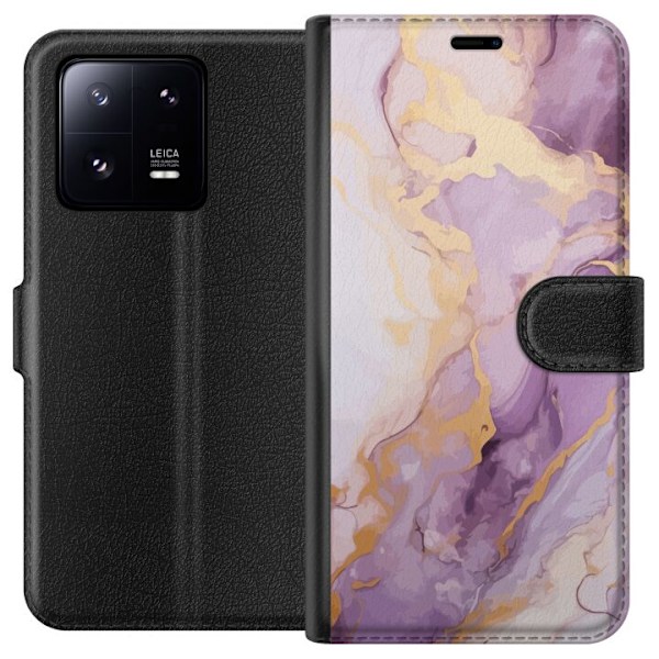 Xiaomi 13 Pro Lommeboketui Marmor Lilla Gull