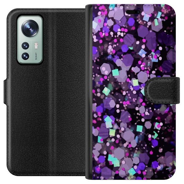 Xiaomi 12 Plånboksfodral Lila Glitter