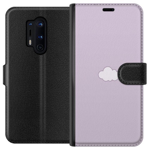 OnePlus 8 Pro Lompakkokotelo Lila Pilvi - minimalistinen pilvi lila taustalla