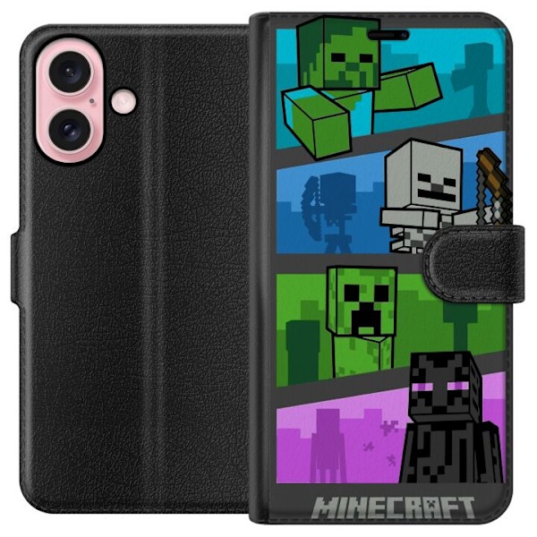 Apple iPhone 16 Lompakkokotelo Minecraft