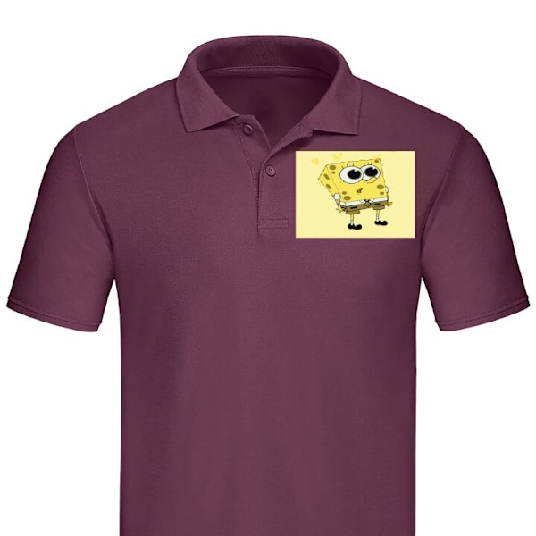 Poloshirt til Voksen | Elegant Poloshirt SvampBob Firkant Bordeaux Lille