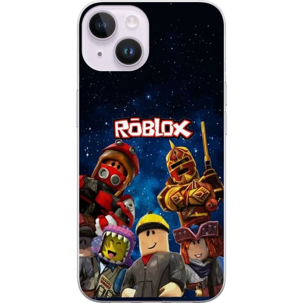 Kompatibelt Mobildeksel til Apple iPhone 14 Roblox romfigurer spillkarakterer stjernehimmel gaming blå
