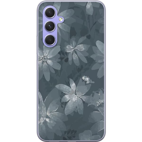 Kompatibelt Mobildeksel til Samsung Galaxy A54 Blomster Grå / Blå