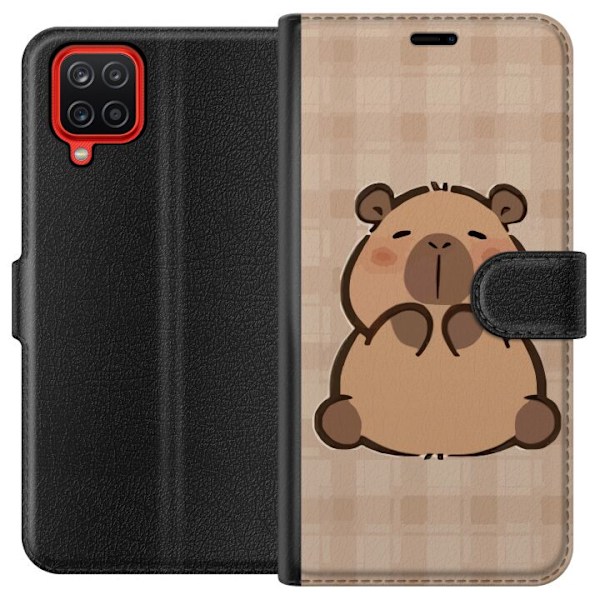 Samsung Galaxy A12 Tegnebogsetui Mobilskal kawaii capybara flera figurer japansk stil