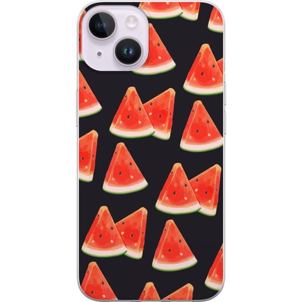 Kompatibelt Mobildeksel til Apple iPhone 14 Vannmelonmønster, sommerfruktskiver, vannmelon, sommer, mønster, mørk bakgrunn