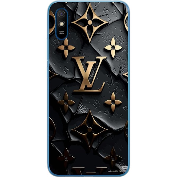 Xiaomi Redmi 9AT Genomskinligt Skal Louis Vuitton Dark Mode Design Svart Lyx Stil Fashion Populärt Grafiskt Mönster Modeikon Lyxmärke