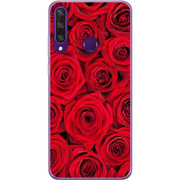 Kompatibelt Mobilskal till Huawei Y6p Röda rosor röd