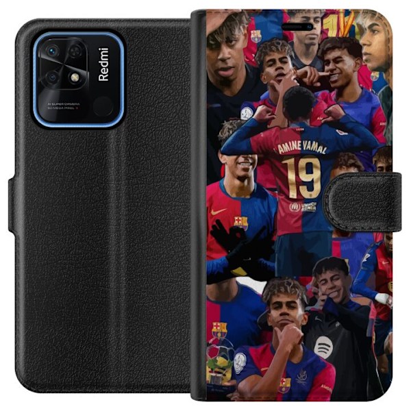Xiaomi Redmi 10C Tegnebogsetui Lamine Yamal mobilcover til fodboldfans