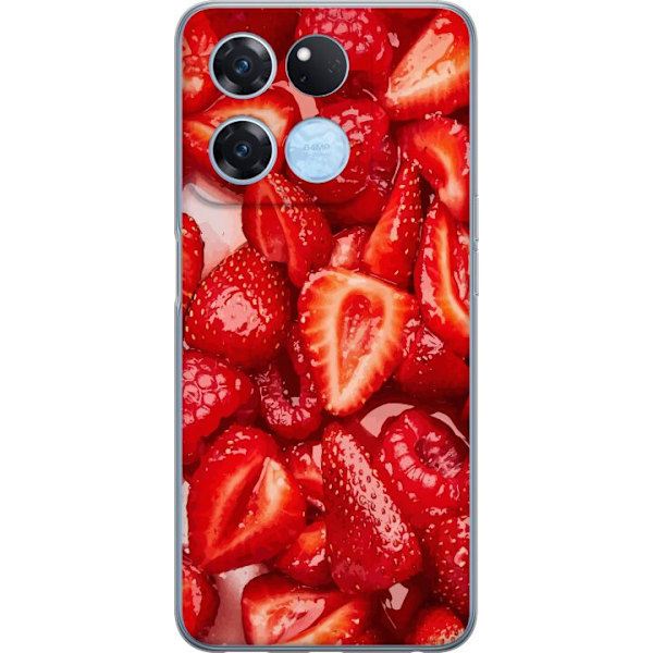 OnePlus Ace Racing Gennemsigtig cover Jordbærmønster - sødt motiv med sommerstemning
