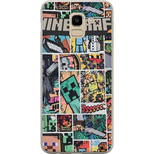 Samsung Galaxy J6 Gennemsigtig cover Minecraft Kunst