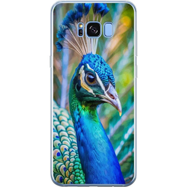 Samsung Galaxy S8+ Genomskinligt Skal Påfågel Fjädrar Färgstark Design Fågelmotiv Exotiskt Grafiskt Motiv Natur Lyxig Dekoration