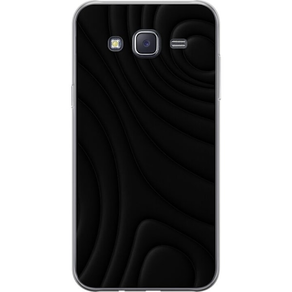 Samsung Galaxy J5 Gennemsigtig cover Sorte Bølger