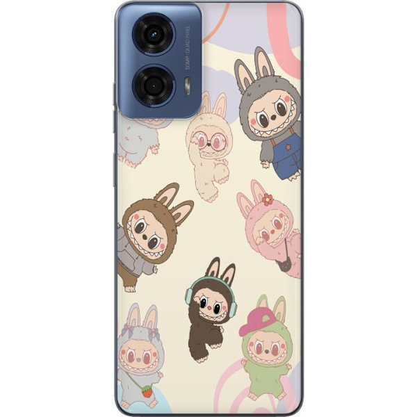 Motorola Moto G24 Läpinäkyvä kuori Labubu Pop Mart Kokoelma Motiivi Figuuri Kokoelma Suunnittelu Suosittu Taidelelu Pop Mart Luova Graafinen