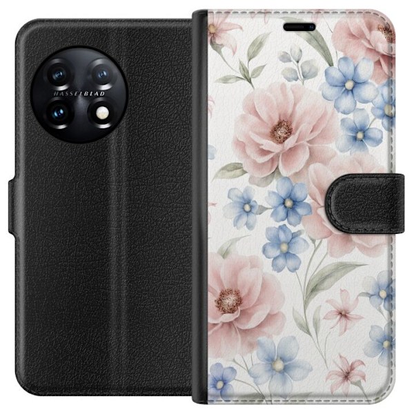 OnePlus 11 Tegnebogsetui Romantiske blomster